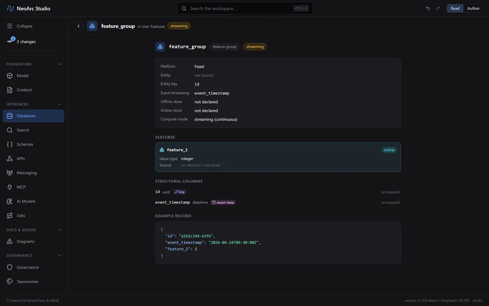 The embedding collection in Read view