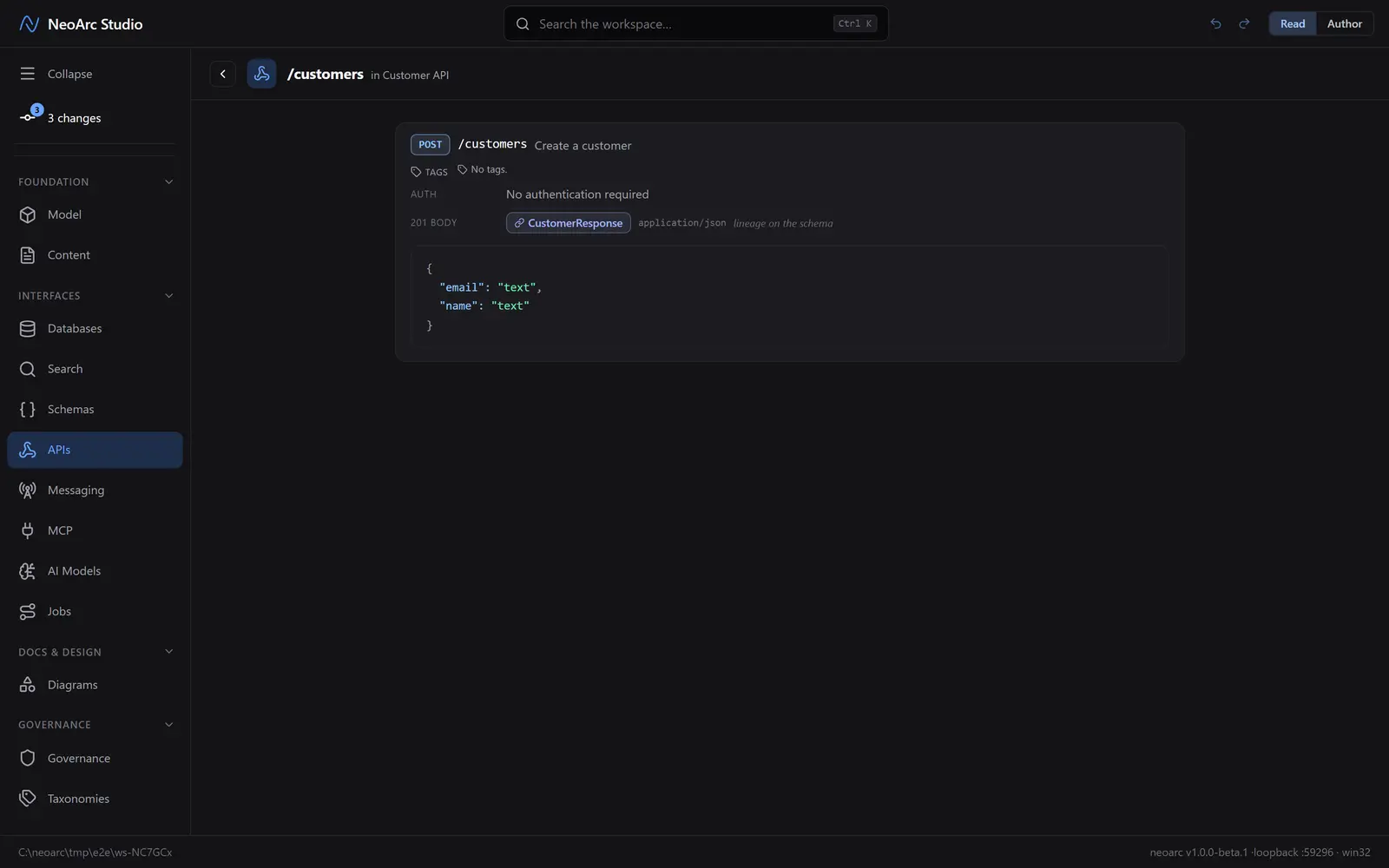 The endpoint contract in Read view